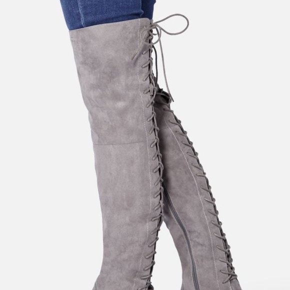 Arnella Corset Back Thigh High Boot - Picture 2 of 6